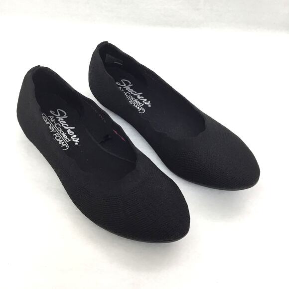 SKECHERS Cleo Recycled Washable Knit Flats Love Spell Black 6.5 - Picture 1 of 7